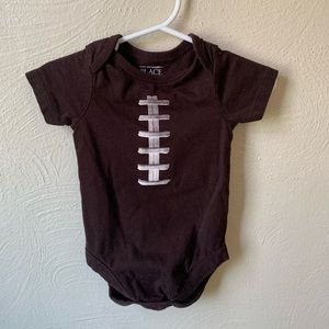 3M Children’s Place brown football short sleeve onsie PLAYOFFS SUPERBOWL